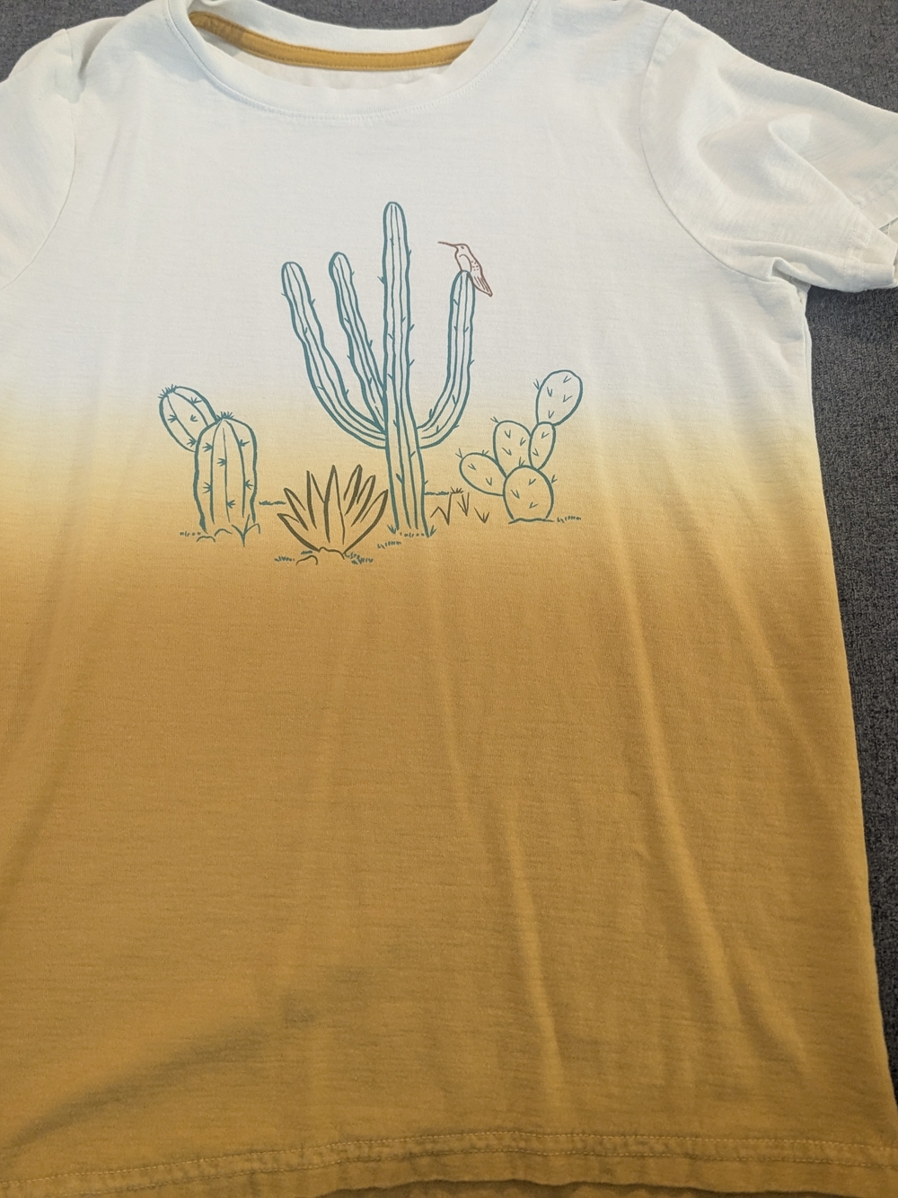 Tea Collection White and Mustard Ombre Cactus Tee